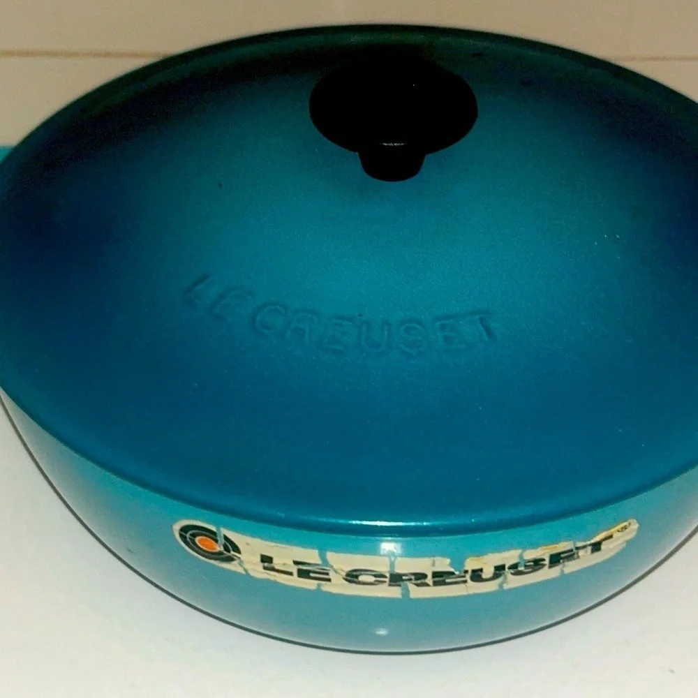 Rare Le Creuset Caribbean Blue 22cm Marmite Dutch Oven Cast Iron France
